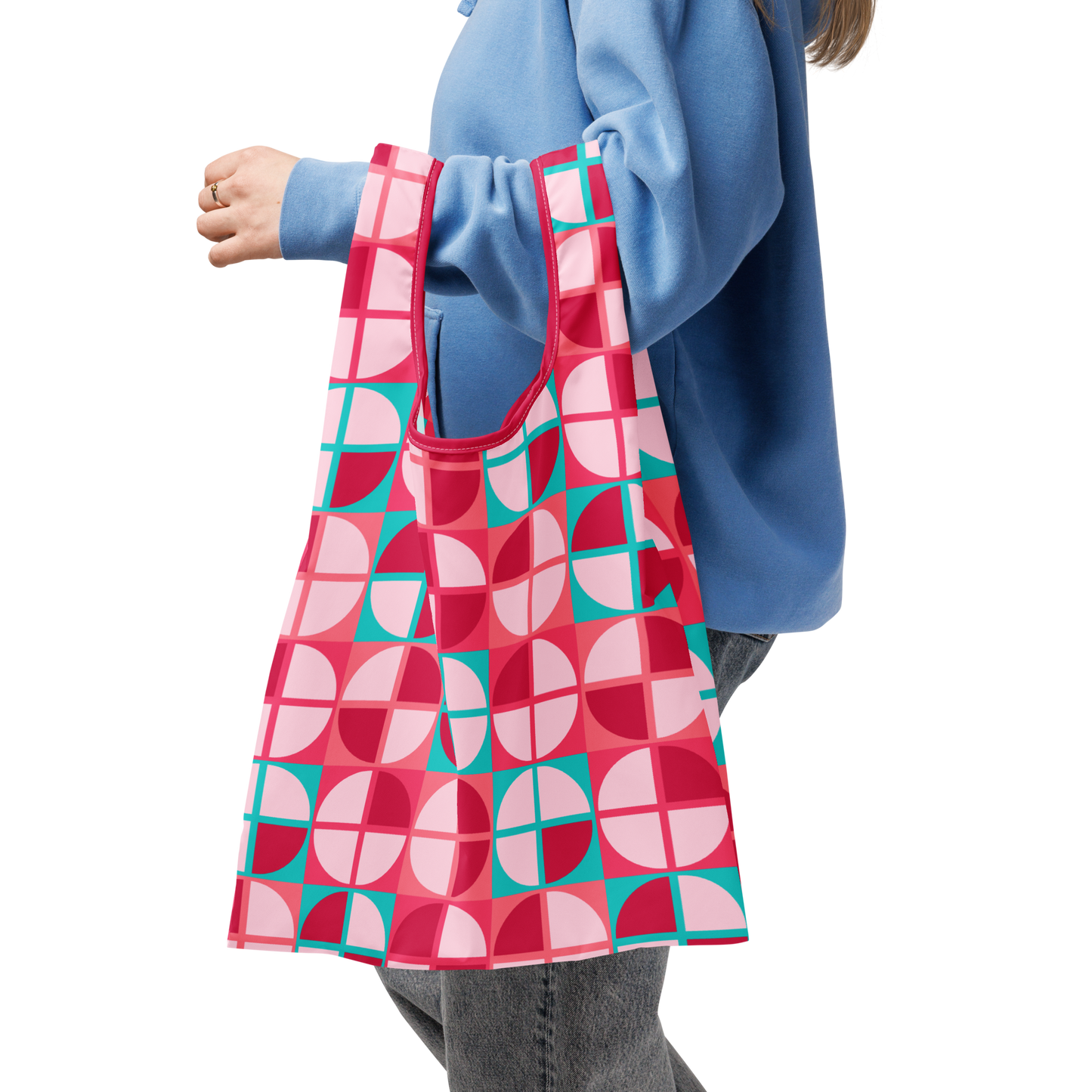 Geometric Quarter Circle Tiles - Bubblegum Burst